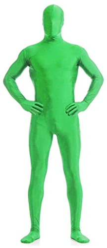 JZK Größe S Ganzkörperanzug Grün Overall Green Screen bodysuit für 150~161 cm (unter 60 kg) Erwachsene Kinder dehnbarer Stealth-Anzug für Kostümparty Ganzkörper Kostüm Halloween Outfit zweite Haut