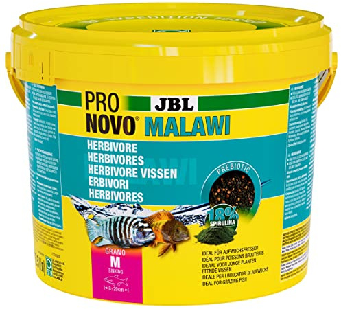 JBL PRONOVO MALAWI GRANO, Hauptfutter für alle Buntbarsche von 8-20 cm, Fischfutter-Granulat, Größe M, 5500 ml