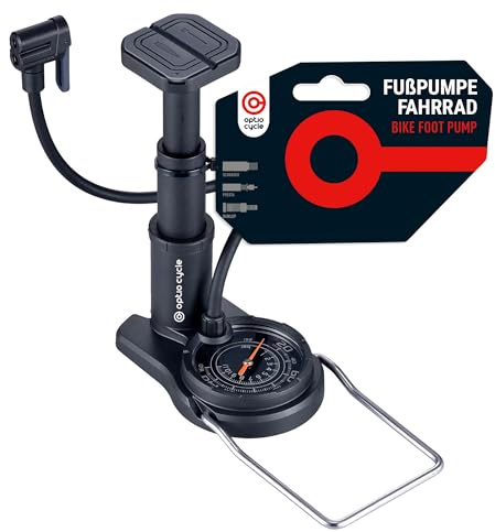 Fußluftpumpe Fahrrad 160 PSI / 11 Bar – Tretluftpumpe Mit Manometer | Standpumpe Fahrrad Alle Ventile mit Bar Anzeige | Luftpumpe Fuß für Rennrad, MTB, E-Bike | Fahrradpumpe Fußpumpe mit Treten
