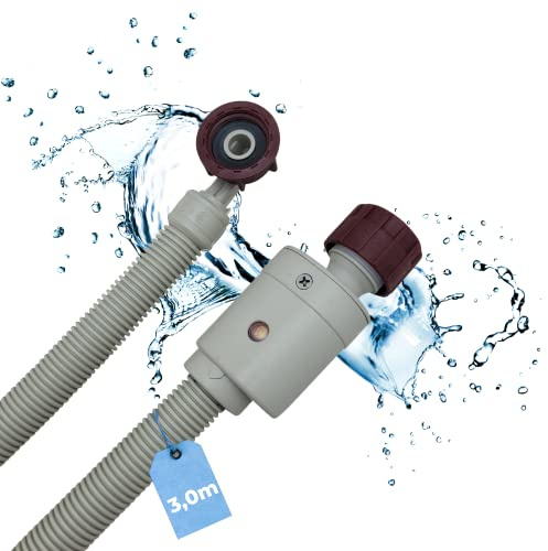 LICHTBLAU Aquastop Zulaufschlauch 3 m für Waschmaschine & Geschirrspüler – 3/4 Zoll, Metallgewinde, Sicherheitsventil, VDE-zertifiziert, temperaturbeständig bis 90°C