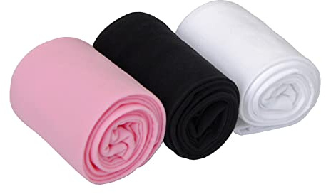 EVERSWE Microfaser 40 DEN Kinder Strumpfhose für Mädchen 3er Pack (Black/White/Pink, 11-13)