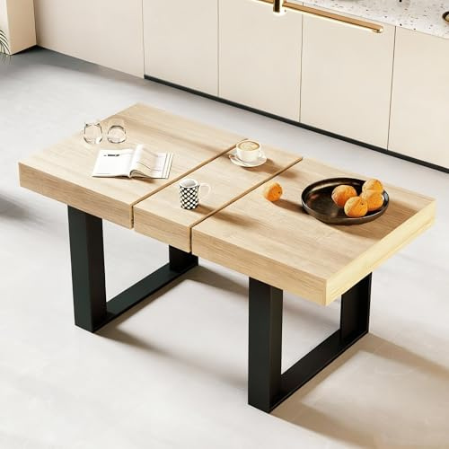 GRAVFORCE Esstisch ausziehbar 120-160cm für 2-6 Personen Esszimmertisch Moderner Küchentisch Schlichter Dining Table Hochfeste Großer Tisch für Wohnzimmer Esszimmer Wohnung