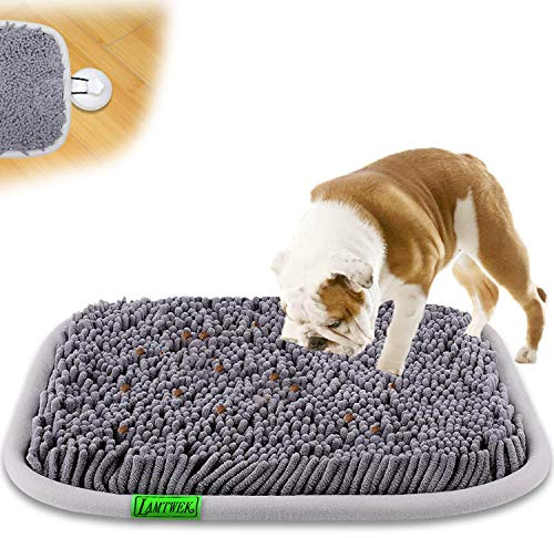 LAMTWEK 17 x 21 Schnüffelteppich Hunde,Intelligenzspielzeug Hundespielzeug Intelligenz,Hunde Schnuffelteppich Waschbar Riechen rutschfest Hundespielzeug Schnüffelspielzeug 2 Saugnäpf