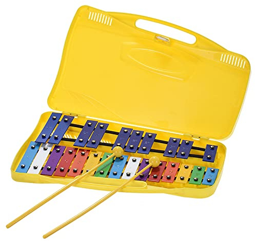 Btuty 25-töniges Glockenspiel Xylophon, G–G Tonumfang, Metallklangplatten, Musikalisches Lerninstrument mit Tragetasche & 2 Schlägeln für Jugendliche & Anfänger
