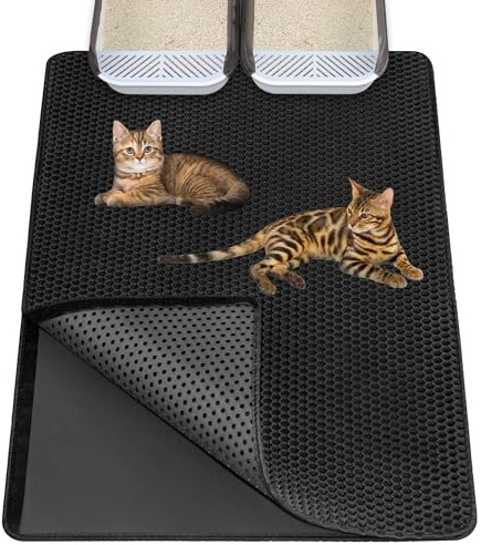 Ycozy Katzenklo Matte XL 90 x 60 cm EVA Katzenstreu Matte Doppelte Schichte Waben Katzenmatte Katzenklo Wasserdichte Leicht zu Reinigen