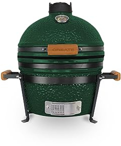 CREATE/BBQ KAMADO/Smoker-Grill aus Keramik, Grün 16 / Grillen, Räuchern, Kochen, Temperaturregler, Transportierbar, niedriger Verbrauch