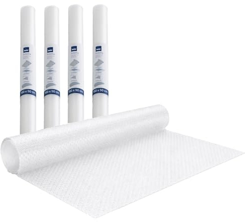 kela Schubladenmatte 50 x 150 cm, Schrankfolie transparent, 4 Stück, Antirutschmatte Schublade, SOLETTA, Kunststoff