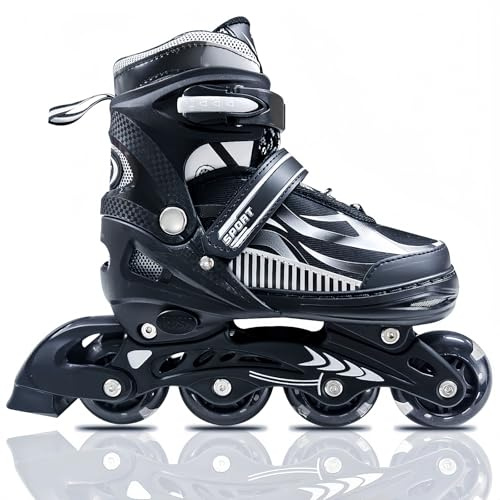 Inline-Skates für Kinder, Mädchen & Jungen im Alter von 4-6, 5-8, 6-12, 8-12 Jahren – Verstellbare Rollschuhe für Anfänger, Jugendliche, Indoor & Outdoor, größenverstellbar