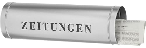 Burg-Wächter Zeitungsrolle mit Seitendeckel, Briefkastenergänzung, Rund, Verzinkter Stahl, 800 SI, Silber