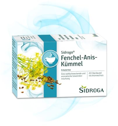 Sidroga Fenchel-Anis-Kümmel – bewährte Heilpflanzenmischung bei Völlegefühl, Blähungen & Magenkrämpfen - 100% pflanzlich - 20 Teebeutel à 2 g