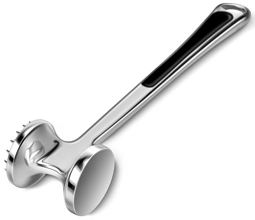 AOWOTO Tenderizer Fleischhammer, Spannwerkzeug für Steaks, Rind und Geflügel. Mit Gummigriff. Leicht zu spülen