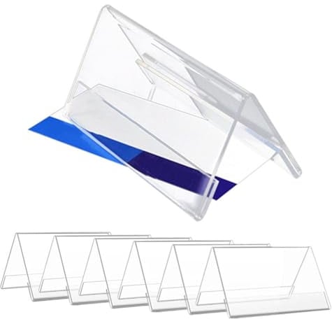 Wanfoou 12 Stück Tischaufsteller, A6 A-Aufsteller, Tischaufsteller Dachform, Werbeaufsteller aus Acrylglas für Büro Supermarkt Konferenz und Schule, Transparent