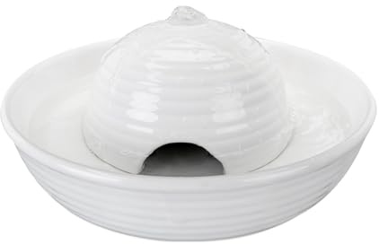 TRIXIE elektronischer Wasserspender Trinkbrunnen Vital Flow Mini, Keramik, 0,8 l/ø 24 × 10 cm, weiß - 24468