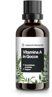 natural elements Vitamin A Tropfen – 50 ml – Vitamin A (Retinylpalmitat) in MCT-Kokosöl gelöst – vegan, hochdosiert, ohne unnötige Zusätze – in Deutschland produziert & laborgeprüft