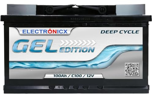 Electronicx GEL Versorgungsbatterie 12V 100Ah – Hochleistungs-GEL-Batterie 100 AH (278×175×190 mm) mit Pluspol rechts. Wartungsfrei, auslaufsicher, langlebig. Ideal für Wohnmobil, Boot und Freizeit