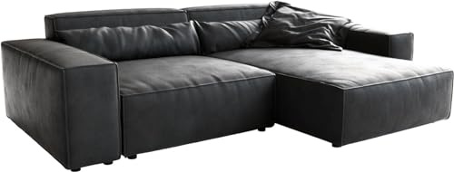 DELIFE Eckcouch Sirpio XL Lederimitat Vintage Anthrazit 270x170 cm