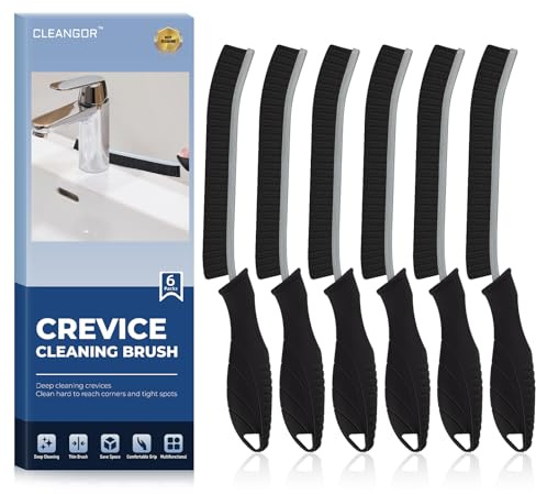 Cleangor 6er-Pack Fugenbürste, Hartborsten Ecken Reinigungsbürste, Fugenreinigungsbürste, Crevice Cleaning Brush, Eckreinigungsbürste Für Bad, Dusche, Küche, Toilette, Waschbecken, Fliesen