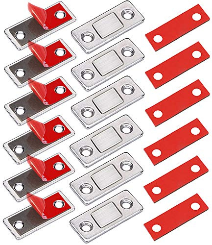 Magnetschnäpper Magnete für Schranktüren Jiayi 6 Stück Ultra Dünn Türmagnete Selbstklebend für Möbel Schrankmagnete Stark Schrank Magnete Magnetverschluss Schubladen Magnet Türschließer Möbelmagnete