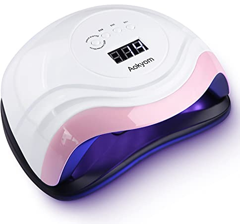 Aokyom 168W Nageltrockner UV LED Lampe für Nägel Professionelle Nagellampe mit 10/30/60/99s Timer LCD Anzeige und Smart Sensor für Finger/Zehennagel und für Alle Gel Nagellack,Gelnägel,Shellac