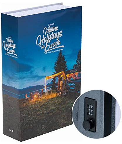 ABUS Book Safe mit Zahlenschloss - Geheimfach, Buchsafe, Blau | Getarnt als Buch mit Hardcover - Innengehäuse aus Stahl - tragbar für Zuhause, Reisen, Büro & Schule