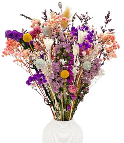 KAOHONG 39 Stück Trockenblumen Deko Set Natürlichen Strohblumen Trockenblumenstrauß Getrocknete Blumen Trockenblumen Deko für Wohnzimmer Haushalt Hochzeit und Tischdeko