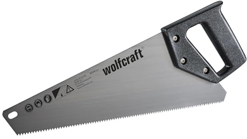 wolfcraft Fuchsschwanz Handsäge - Säge für Gipskarton, Trockenbau, Kunststoff und Holz - 350 mm Blatt, Gehärtete Zahnspitzen - 4024000