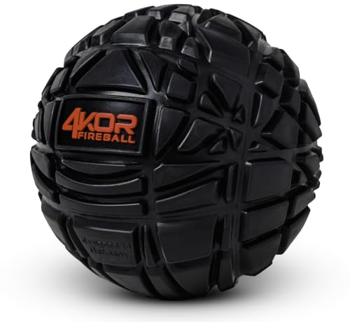 Massage Bälle, 4 KOR Fitness für tiefe Gewebe Muscle Recovery, perfekt für myofasziale Release und Trigger Point Therapie, 3.2 inch Firm 4KOR Fireball (Black)