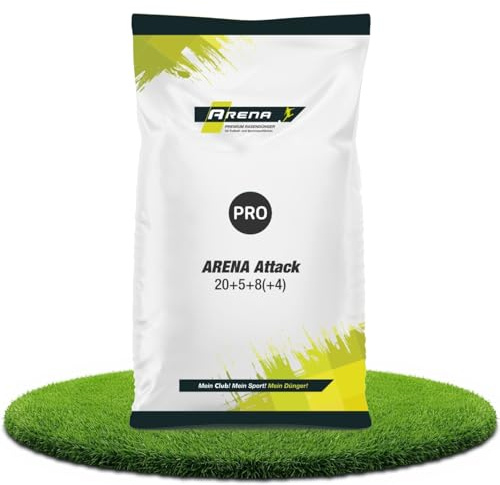 ARENA Rasendünger Frühjahrsdünger 8kg für 260 m²I idealer Langzeitdünger für den Frühling I Attack 20+5+8(+4)