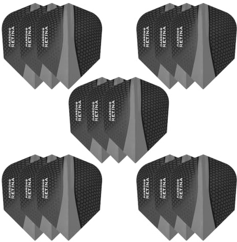 Harrows Retina | 5er Set Premium Extra Strong 100 Micron Dart Flights in Standard Form (15 Flights)