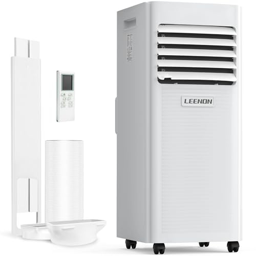 LEENON Klimaanlage Mobil Klimagerät 9000 BTU, 4 in 1 Kühlen Entfeuchten Lüftermodus Schlafmodus, 2.6KW Mobile Klima mit Abluftschlauch, Fernbedienung/ 24h-Time, Air Conditioner, Für Räume bis 35 m²