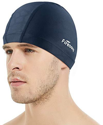 Lycra Badekappe, Firesara Lycra Schwimmkappe Anti-Tränen Beschichtet Gemütlich Kein Beleg für Männer Frau Lange Kurzes Haar Erwachsene Jungs Mädchen