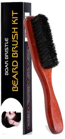 Profi Haar- & Bartbürste Mini –bartbürste männer Birnbaumholz & Wildschweinborsten Schweineborsten Haarbürste für die Handtasche & Unterwegs– Alle Geeignet, dickes & weiches Haar Barttypen