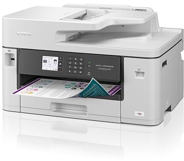 Brother MFC-J5340DW 4-in-1 Farbtintenstrahl-Multifunktionsgerät (250 Blatt Papierkassette, Drucker, Scanner, Kopierer, Fax), Weiß, Mittel