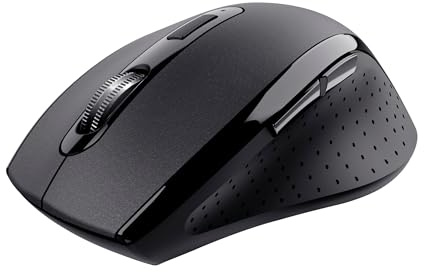 Trust Sura Maus Kabellos für Laptop/PC/Mac, 800-1200 DPI, Schwarz | 6 Tasten, 10 Meter Funkreichweite, Optischer Sensor, USB-Mikroempfänger, Funkmaus für Rechtshänder, Windows Dell MacBook