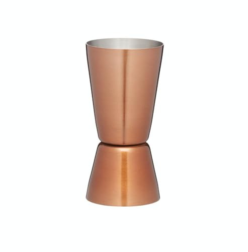 Kitchen Craft Doppel-Barmaß Bar Craft-Luxe Lounge 25/50ml in Kupfer, Mischung aus Mehreren Materialien, Braun, 12 x 17 x 22 cm