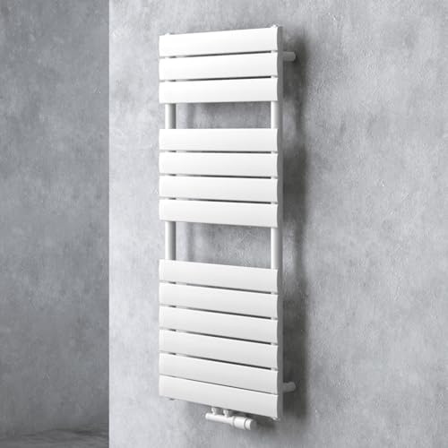 doporro Badheizkörper Heizkörper Bad Design Badheizung Flachheizkörper 120x50cm Weiß Paneelheizkörper Einlagig Horizontal 2in1 Mittelanschluss oder Seitenanschluss FH
