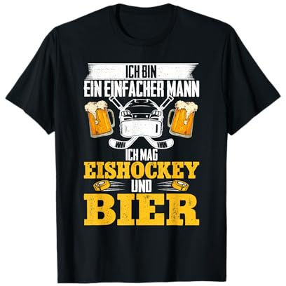 Ich Mag Eishockey Und Bier Hockeyschläger Eishockeyspieler T-Shirt