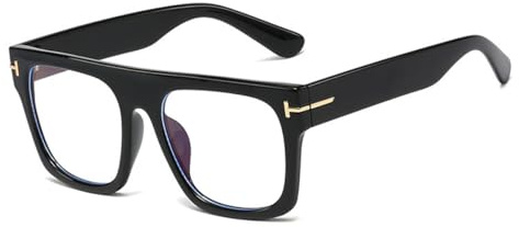 EYEGLSMST Großer Quadratische Lesebrille für Damen Herren, Stilvolle Blaulicht Blockierende Computerleser, Gross Brillenmüdigkeit vorbeugen Leser Brille.（Schwarz,1.00）