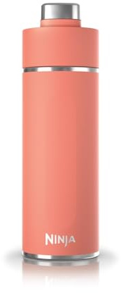 Ninja Thirsti Edelstahl-Wasserflasche & Thermobecher, 700 ml, Koralle | Auslaufsicherer Deckel, für kohlensäurehaltige, heiße & kalte Getränke, dreifach isolierter Travel Mug - DW2401EUUKPE