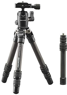 CULLMANN - 56814 - CARVAO 816TCS - Reisestativ aus Carbon - Max. 70,5cm Auszugshöhe - Packmaß 27cm - Tragfähigkeit 4kg - Gewicht 445g - Schwarz