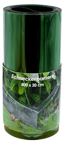 Schneckenbarriere mit Doppelfalz - 800 x 20 cm - Flexibler Schneckenzaun zum Pflanzenschutz - Giftfreie Schneckenabwehr Schneckenkragen Schneckenschutz Schneckensperre Schnecken Stopp Beetschutz