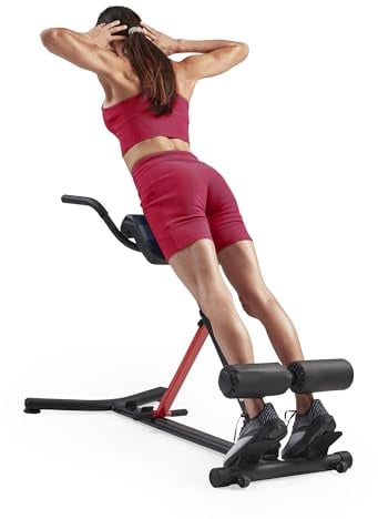 Sunny Health & Fitness Klappbarer Roman Chair Rückentrainer Hyperextensionsstuhl, multifunktionales Trainingsgerät, Heimfitness-Sit-Up-Bank für Gesäß- und Bauchmuskeltraining - SF-BH620062