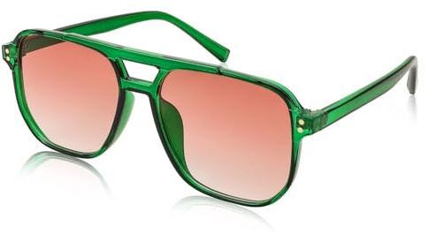 FEISEDY Retro Square Sonnenbrille Damen Herren 70er Jahre Vintage B2835 | Trendy Brille, Double Brücke, UV400 Schutz