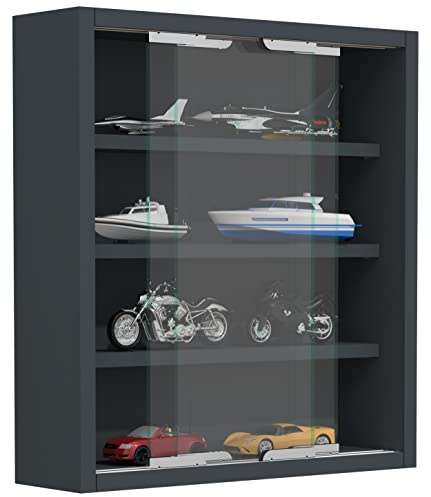 VCM Glasvitrine hängend | Vitrine Glas mit ESG-Sicherheitsglas | Maße: H. 40 x B. 37 x T. 10 cm| Hängevitrine Glas | Modern und platzsparend | Glas Vitrinenschrank - Agisa S