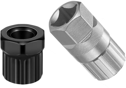 jushion Fahrrad Zahnkranzabzieher, Shimano Kassettenabzieher Ritzelabzieher, Fahrrad Kassette Werkzeug, Freilauf Entferner Reparatur Werkzeug für 6, 7, 8, 9, 10, 11 (2 Pack(Silber+Schwarz))