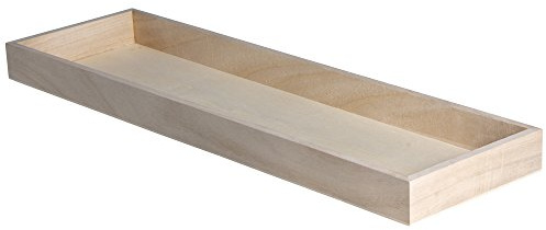Rayher 62689000 Holz-Tablett zum Dekorieren, 45 x 13,5 cm, Randhöhe 2,3 cm, Bodenstärke ca. 2 - 3 mm, Holzschale rechteckig, Beige