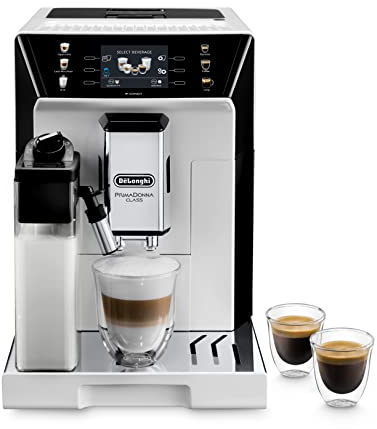 De'Longhi PrimaDonna Class ECAM 550.65.W Kaffeevollautomat mit LatteCrema Milchsystem, Cappuccino und Espresso auf Knopfdruck, 3,5 Zoll TFT Farbdisplay und App-Steuerung, weiß