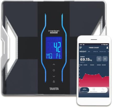 TANITA RD-953 Körperanalyse-Waage, Bluetooth, medizinischer Technologie, über 10 Messwerte, Schwarz
