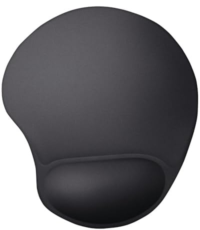 Trust Bigfoot Ergonomisches Mauspad mit Gelkissen 236 x 205 mm, Softgel Handballenauflage, Mikrofaseroberfläche, Mousepad mit Handauflage, rutschfeste Unterseite - Schwarz