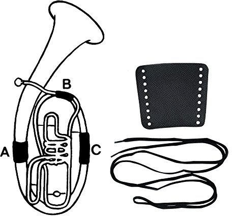 GEWA 720590 Handschutz Leder Tenorhorn, Teil B, Schnürverschluss Tenorhorn - Teil B